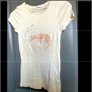 J CREW tee size small jewelled LOBSTER